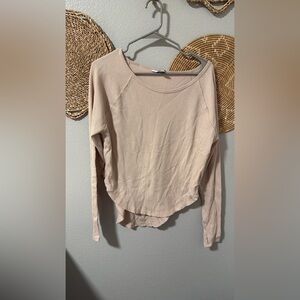 Joy-Lab Women's Beige Long Sleeve Top